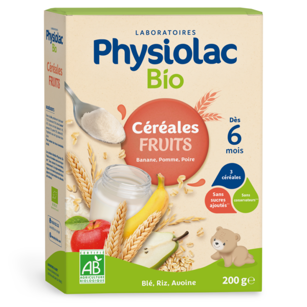 PHYSIOLAC Céréales Bébé Fruits Bio