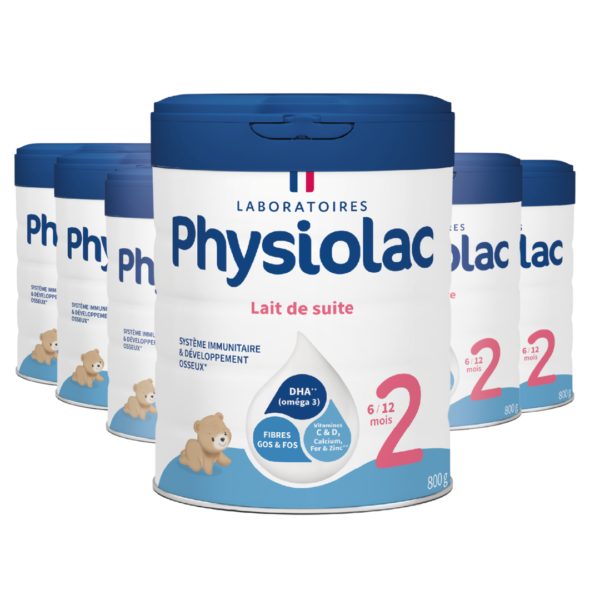 PHYSIOLAC Lot x 6 Lait infantile 2ème âge