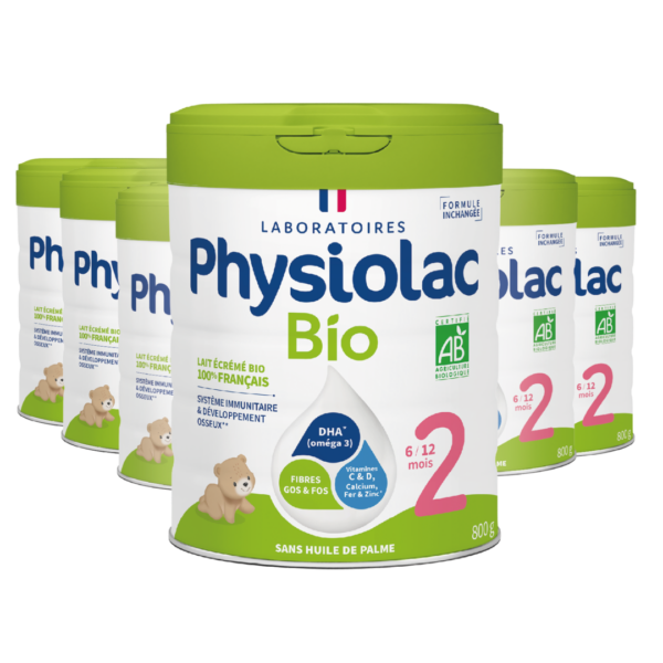 PHYSIOLAC lot x 6 Lait infantile Bio 2ème âge