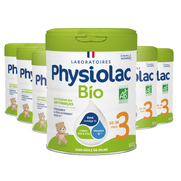 PHYSIOLAC lot x 6 Lait de croissance Bio