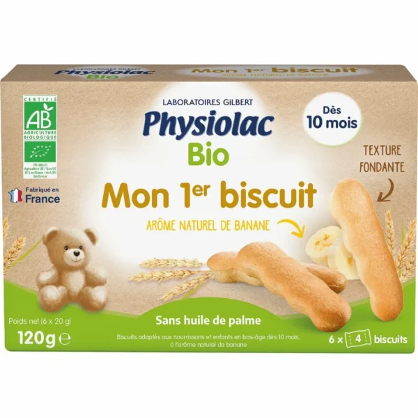 PHYSIOLAC Biscuits bébé Banane Bio